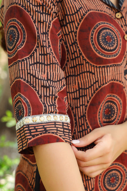 Women Geometric Printed Cotton Ethnic Dresses